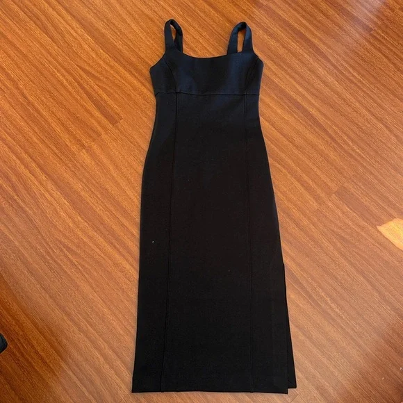 Spanx Ponte Shaping Midi Tank Dress Classic Black Sleeveless Shapewear Cocktail - Picture 7 of 11